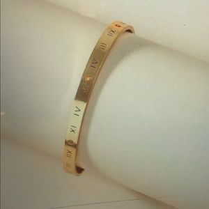 NWT 18K Gold played Engraved Cuff Bangle Bracelets